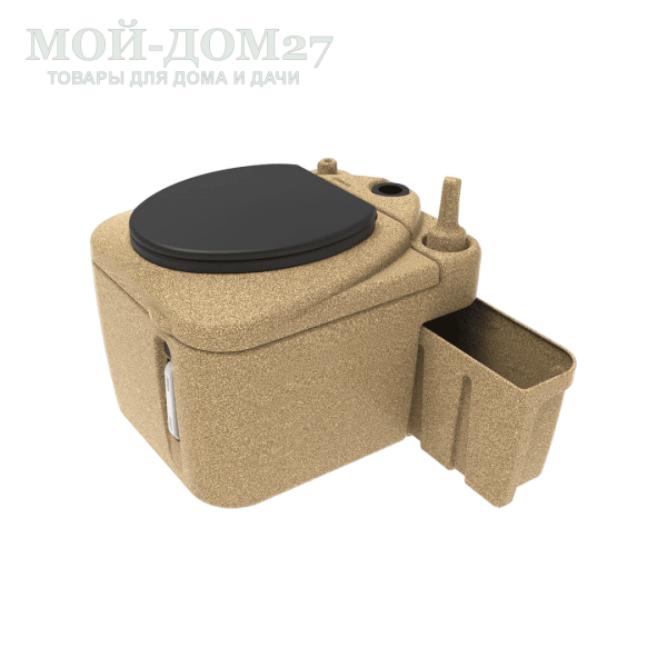 Торфяной туалет Rostok Eco 25 Песочный гранит | Мой-Дом27 | Стационарный торфяной биотуалет цвета песочного графита емкостью верхнего бака 20 л. и&nbsp;нижнего бака 45 л.<br>
 Отличительная черта туалета в разделении фракций в разные ёмкости. Это упрощает обслуживание туалета и избавляет от неприятного запаха в помещении.<br>
Высота сиденья: 45 см